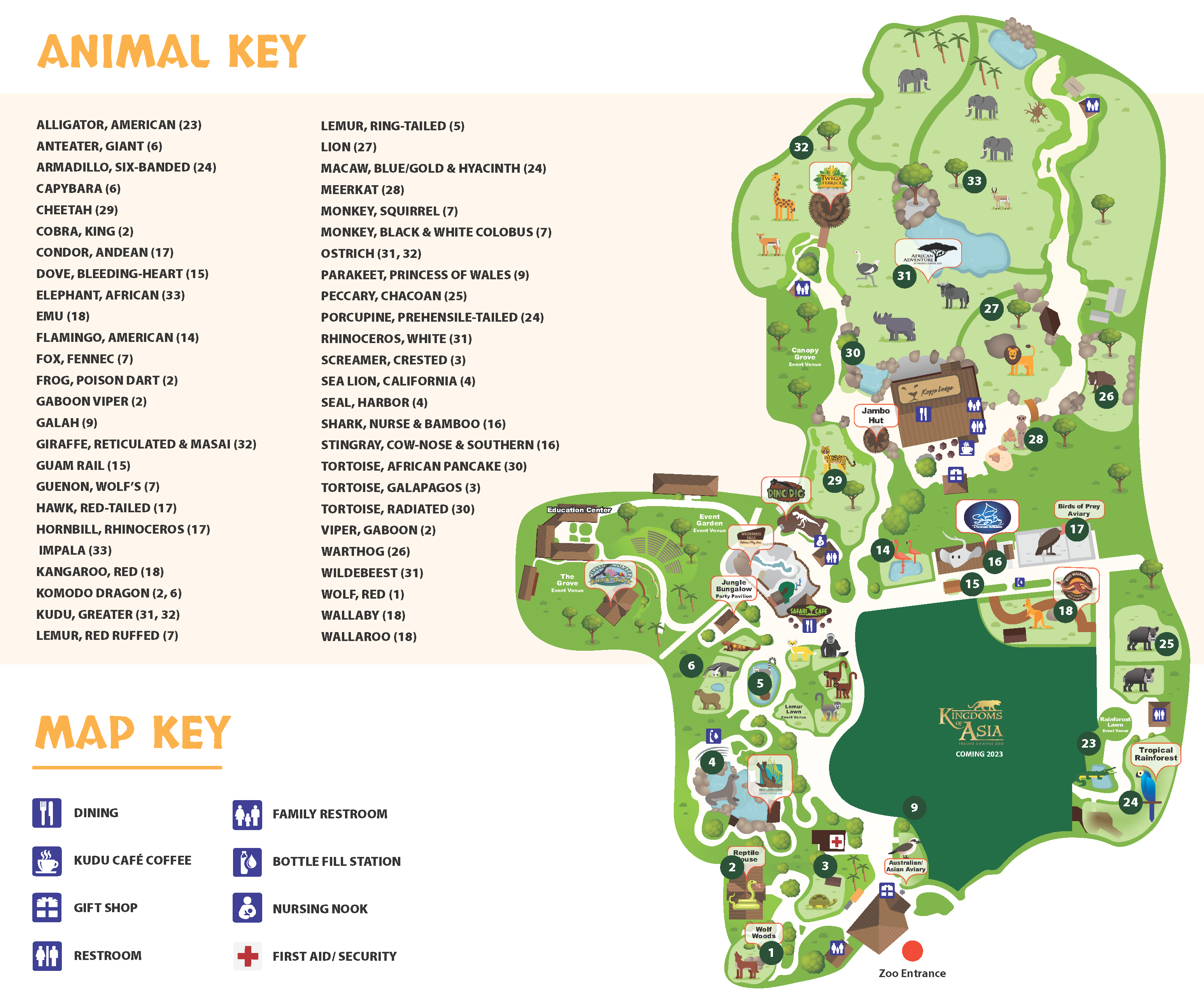 Map of Fresno Chaffee Zoo